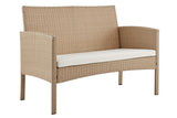 NNEKGE Redmond 4 Piece Outdoor Furniture Lounge Set (Natural Beige)