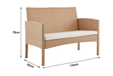 NNEKGE Redmond 4 Piece Outdoor Furniture Lounge Set (Natural Beige)