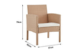 NNEKGE Redmond 4 Piece Outdoor Furniture Lounge Set (Natural Beige)