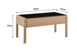 NNEKGE Redmond 4 Piece Outdoor Furniture Lounge Set (Natural Beige)