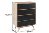 NNEKG Robin Chest of 4 Drawers (Black)