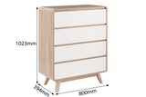 NNEKG Robin Chest of 4 Drawers (White)