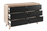 NNEKGE Robin Chest of 6 Drawers (Black)