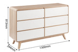 NNEKGE Robin Chest of 6 Drawers (White)