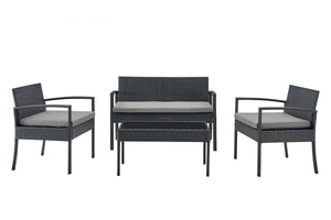 NNEKGE Sandgate 4 Piece Outdoor Furniture Lounge Set (Grey Grey)