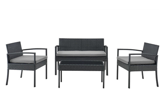 NNEKGE Sandgate 4 Piece Outdoor Furniture Lounge Set (Grey Grey)