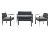 NNEKGE Sandgate 4 Piece Outdoor Furniture Lounge Set (Grey Grey)