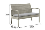 NNEKGE Sandgate 4 Piece Outdoor Furniture Lounge Set (Grey Grey)