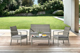 NNEKGE Sandgate 4 Piece Outdoor Furniture Lounge Set (Grey Grey)