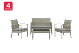 NNEKGE Sandgate 4 Piece Outdoor Furniture Lounge Set (Grey Grey)