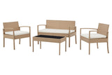 NNEKG Shangri La Sandgate 4 Piece Outdoor Lounge Set (Natural Beige)