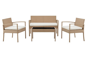NNEKG Shangri La Sandgate 4 Piece Outdoor Lounge Set (Natural Beige)