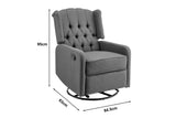 NNEKG Seattle Swivel Recliner Chair (Charcoal)