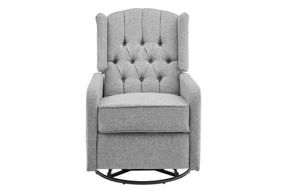 NNEKG Seattle Swivel Recliner Chair (Light Grey)