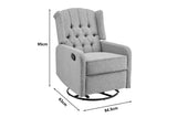 NNEKG Seattle Swivel Recliner Chair (Light Grey)