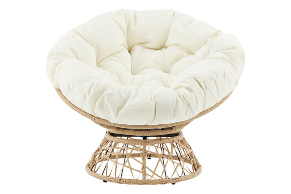 NNEKGE Papasan Swivel Wicker Chair (Rattan)