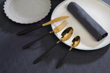 NNEKG Salter 16 Piece Noir Gold Cutlery Set