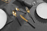 NNEKG Salter 16 Piece Noir Gold Cutlery Set