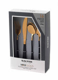 NNEKG Salter 16 Piece Noir Gold Cutlery Set