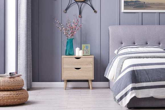 NNEKGE 2 Drawer Bedside Table Nyhavn Collection (Oak)