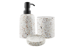 NNEKG Terence Terrazzo 3 Piece Bathroom Set including Soap Dish