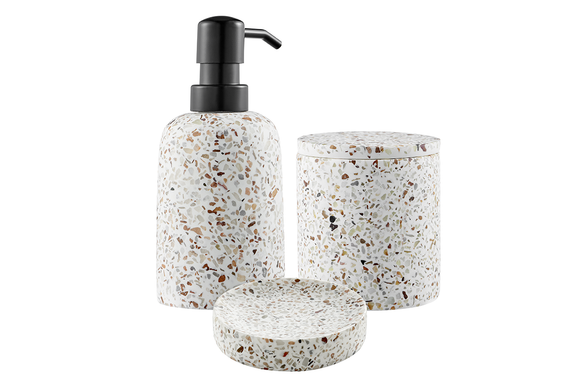 NNEKG Terence Terrazzo 3 Piece Bathroom Set including Soap Dish