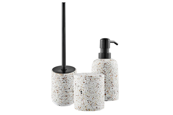 NNEKG Terence Terrazzo 3 Piece Bathroom Set with Toilet Brush