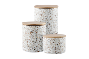 NNEKG Terence Terrazzo 3 Piece Storage Jar Set