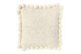 NNEKG Venus Cotton Cushion with pom pom (45cm x 45cm Natural)