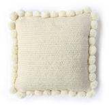 NNEKG Venus Cotton Cushion with pom pom (45cm x 45cm Natural)