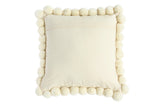 NNEKG Venus Cotton Cushion with pom pom (45cm x 45cm Natural)