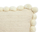 NNEKG Venus Cotton Cushion with pom pom (45cm x 45cm Natural)