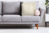 NNEKG Venus Cotton Cushion with pom pom (45cm x 45cm Natural)