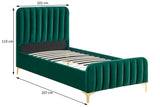 NNEKG Victoria Velvet Bed Frame (Single Emerald)