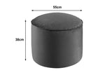 NNEKG Victoria Velvet Pouffe (Charcoal)