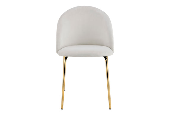 NNEKGE Subiaco Set of 2 Velvet Dining Chairs (Light Grey)