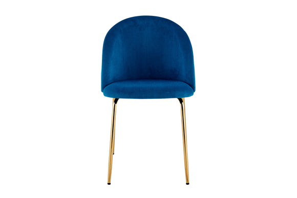 NNEKGE Subiaco Set of 2 Velvet Dining Chairs (Navy)