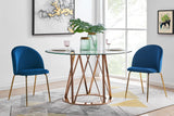 NNEKGE Subiaco Set of 2 Velvet Dining Chairs (Navy)