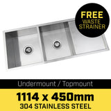NNEDPE 304 Stainless Steel Sink - 1114 x 450mm