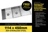 NNEDPE 304 Stainless Steel Sink - 1114 x 450mm