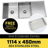 NNEDPE 304 Stainless Steel Sink - 1114 x 450mm