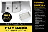 NNEDPE 304 Stainless Steel Sink - 1114 x 450mm