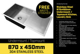 NNEDPE 304 Stainless Steel Sink - 870 x 450mm