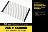 NNEDPE Stainless Steel Kitchen Sink Roller Mat - 255 x 450mm