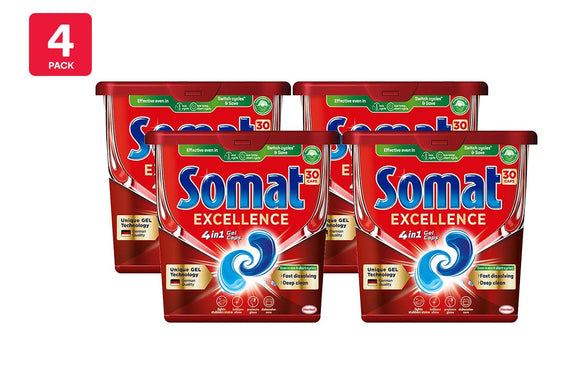 NNEKG 120 Somat Excellence 4 in 1 Dishwashing Tablets 4 Packs of 30 Tablets