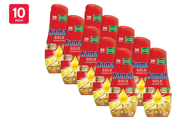 NNEKG Somat Gold Power Gel Lemon Dishwashing Gel Detergent 700ml Pack of 10