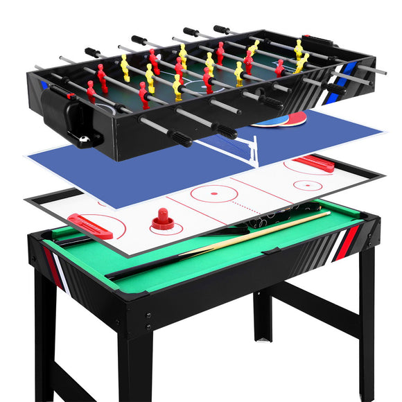 NNEDSZ 4FT 4-In-1 Soccer Table Tennis Ice Hockey Pool Game Football Foosball Kids Adult