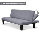 NNEDPE Sarantino 2 Seater Modular Linen Fabric Sofa Bed Couch - Dark Grey