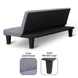 NNEDPE Sarantino 2 Seater Modular Linen Fabric Sofa Bed Couch - Dark Grey
