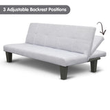 NNEDPE Sarantino 2 Seater Modular Linen Fabric Sofa Bed Couch Light Grey
